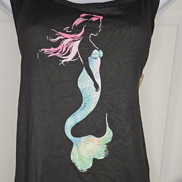 Mermaid Soft Racerback Black Tank Top - Picture 2 of 5